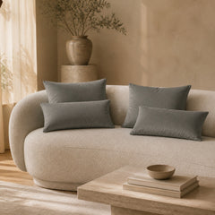 Coussins Velours – gris perle, lot de 6