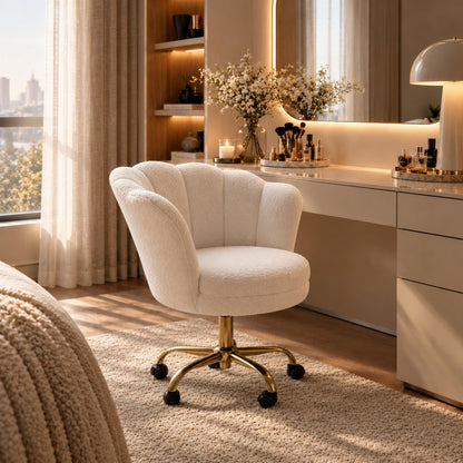 Chaise Perle devant une coiffeuse