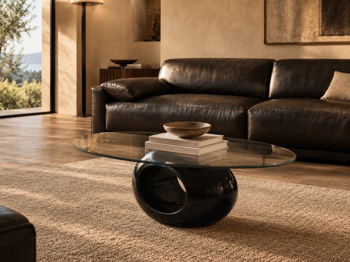 Table basse Obsidienne dans un salon