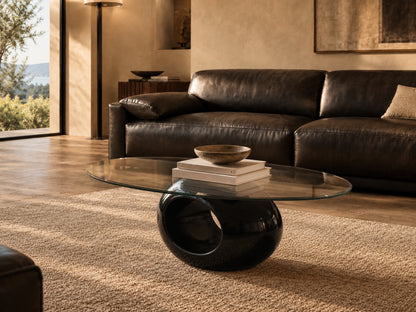 Table basse Obsidienne dans un salon