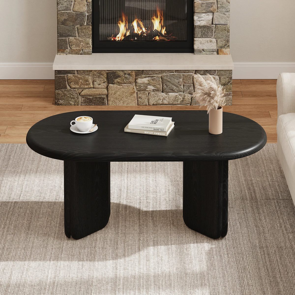 Table basse Ovalia – noir mat