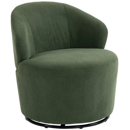 Fauteuil Cocon en velours côtelé vert