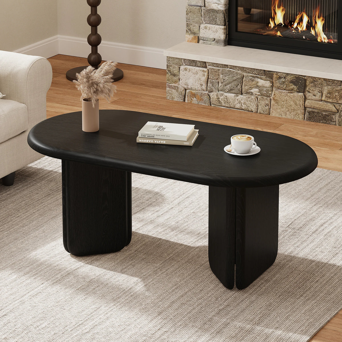 Table basse Ovalia – noir mat