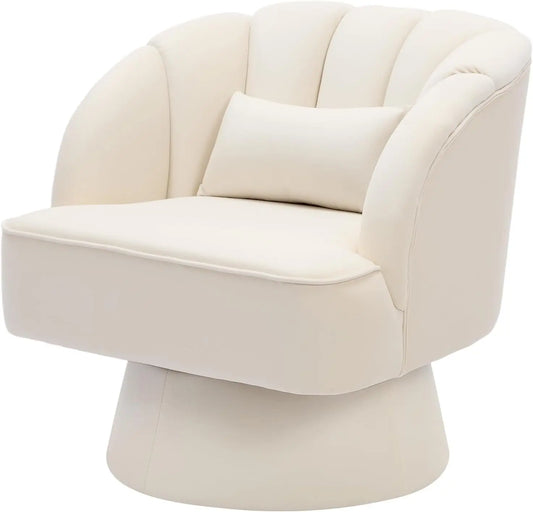 Fauteuil Halo en velours ivoire